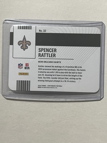 2024 Contenders Spencer Rattler RC Permit To Dominate Platinum CASE HIT SSP! #32 - Bild 2 von 2