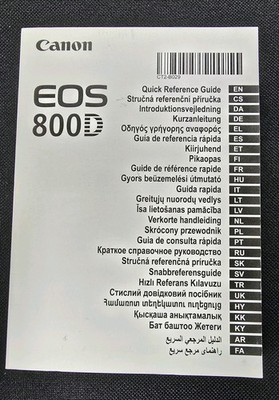 Kurzanleitung CANON EOS 800D Kamera 