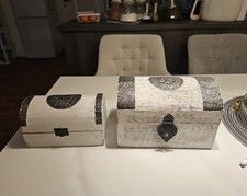 Deko Truhen Kisten Weiß Shabby Look 