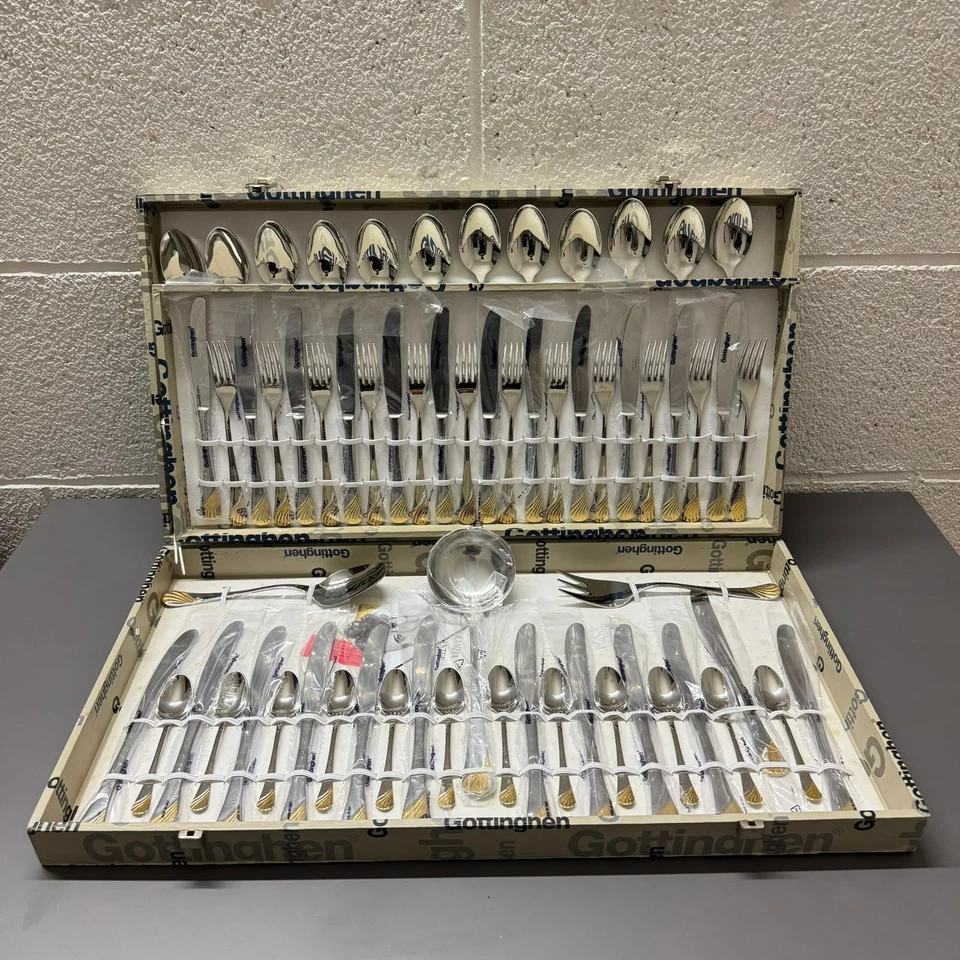 Cofanetto SERVIZIO posate GOTTINGHEN ACCIAIO 18/10 E ORO 24K - Ottime condizioni - Immagine 4 di 4