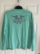 Vineyard Vines Graphic TShirt Boy  s XL Green Long Sleeve Tee Fishing Logo