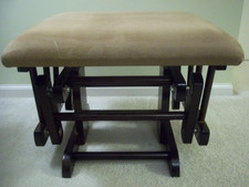 UPHOLSTERED BROWN ROCKER GLIDER OTTOMAN FOOTSTOOL BABY NURSERY 19''X15.5''X 14''