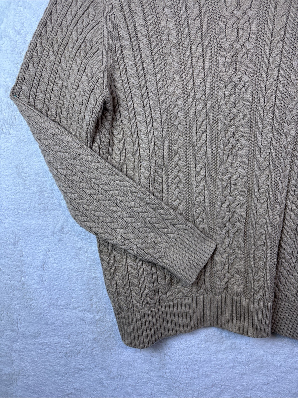 Amazon Essentials Large Tan Cable Knit Turtleneck… - image 5