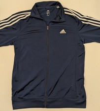 adidas Essentials 3-Stripes Men's Track Jacket Navy Blue Full Zip Size M S90418
