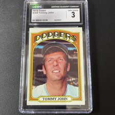 1972 Topps Tommy John #264 – Los Angeles Dodgers – CGC 3 VG – Vintage Card