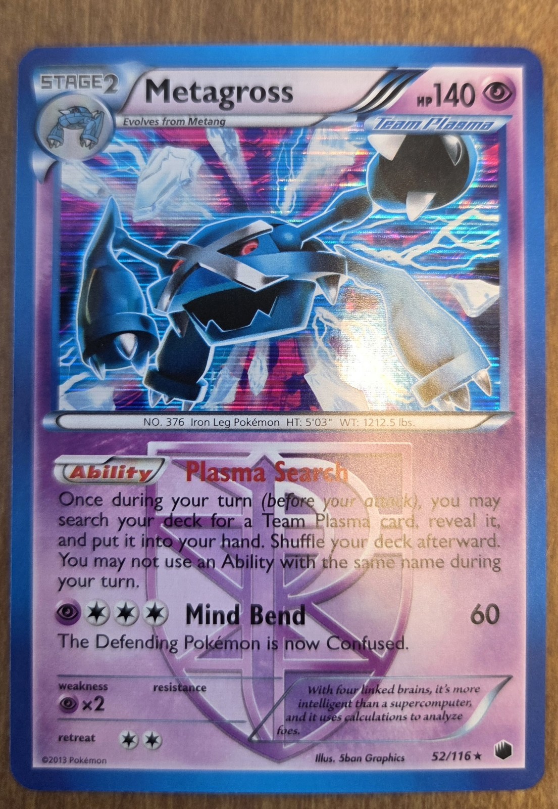 Metagross BW Plasma Freeze 52/116 Rare Holo NM - ungraded Pokémon Card