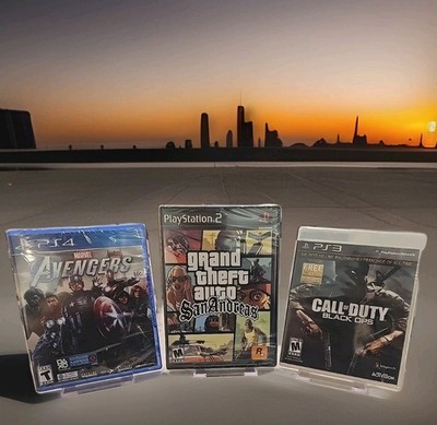 PlayStation Sealed Bundle-GTA San Andreas PS2, COD Black Ops PS3, Avengers PS4