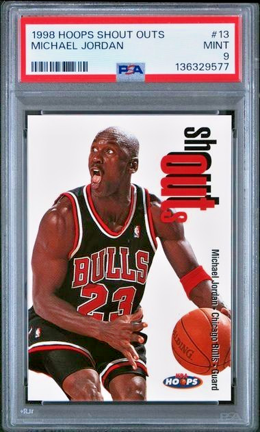 Michael Jordan 1998-99 NBA Hoops SHOUT OUTS #13SO PSA 9 Bulls HOF GOAT