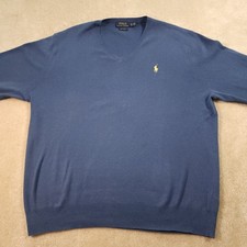 Polo Ralph Lauren Sweater Adult Mens Extra Large XL Blue Long Sleeve Logo