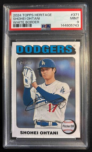 2024 Topps Heritage #371 Shohei Ohtani White Border Dodgers PSA 9 MINT PR: 1000