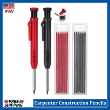 2 Pack Carpenter Construction Pencils Mechanical Pencils with 12 Refills,
