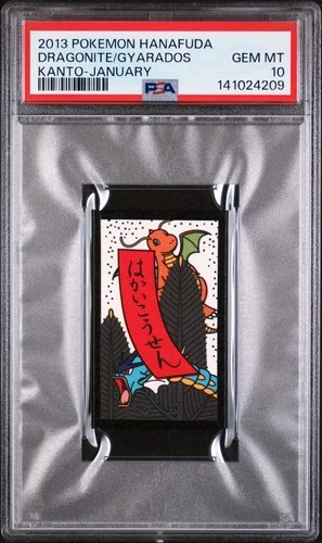 2013 POKEMON HANAFUDA KANTO JANUARY DRAGONITE/GYARADOS PSA 10