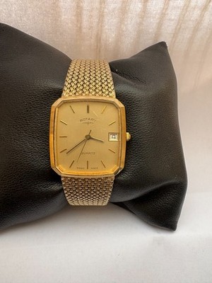 Rotary Herren Swiss Made Vintage Gold Plated Armband Uhr 2089 Limited Edition