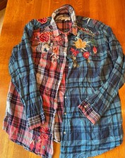 Johnny Was Plaid Snap Down Size M