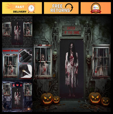 3 Pcs Halloween Door & Window Cover Set, Cree...