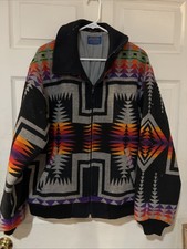 70s VINTAGE Pendleton High Grade Western Wear Bomber Jacket Size L Aztec