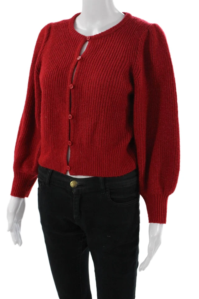 Женский красный кардиган на пуговицах с круглым вырезом J Crew размер S - Изображение 2 из 4