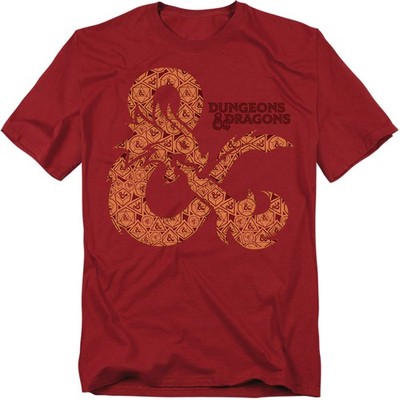 Hasbro Dungeons And Dragons Dicey Ampersand T-Shirt Herren Regular Kurzarm Rot