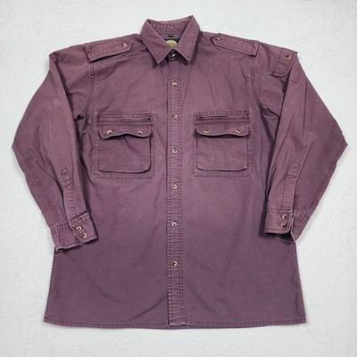 Vintage Cabelas Shirt Mens Large Purple Outdoor Gear Button Up Fishing Hiking