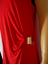 MICHAEL KORS Sheath Tank Dress size XL red silver tone Buckle NWT