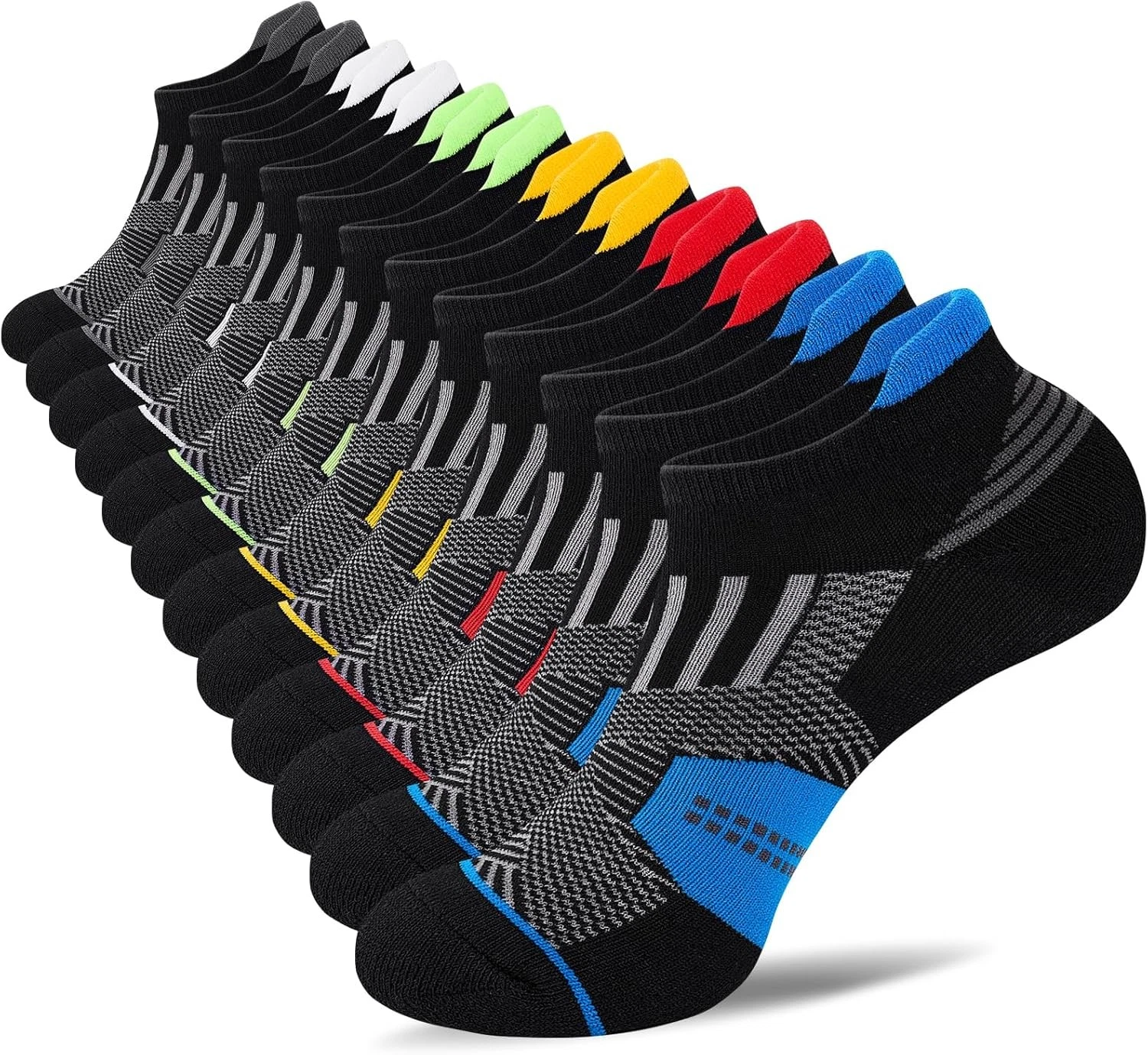 Niorasen Mens Low Cut Ankle Socks, Moisture Wicking Cotton Casual Short Socks, B