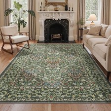 5x7 Area Rugs for Living Room, Floral Rug Machine Washable Non Slip, Vintage