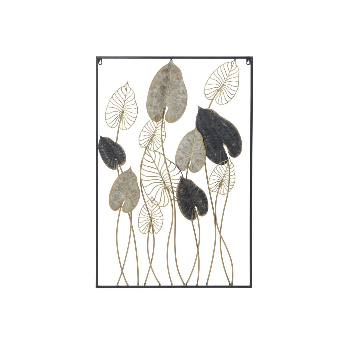 Décoration murale métal Century 100cm multicolore avec cadre noir élégant