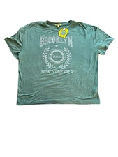 Chit Chat Boxy Tee Short Sleeve Graphic T-Shirt Brooklyn Green XL NEW