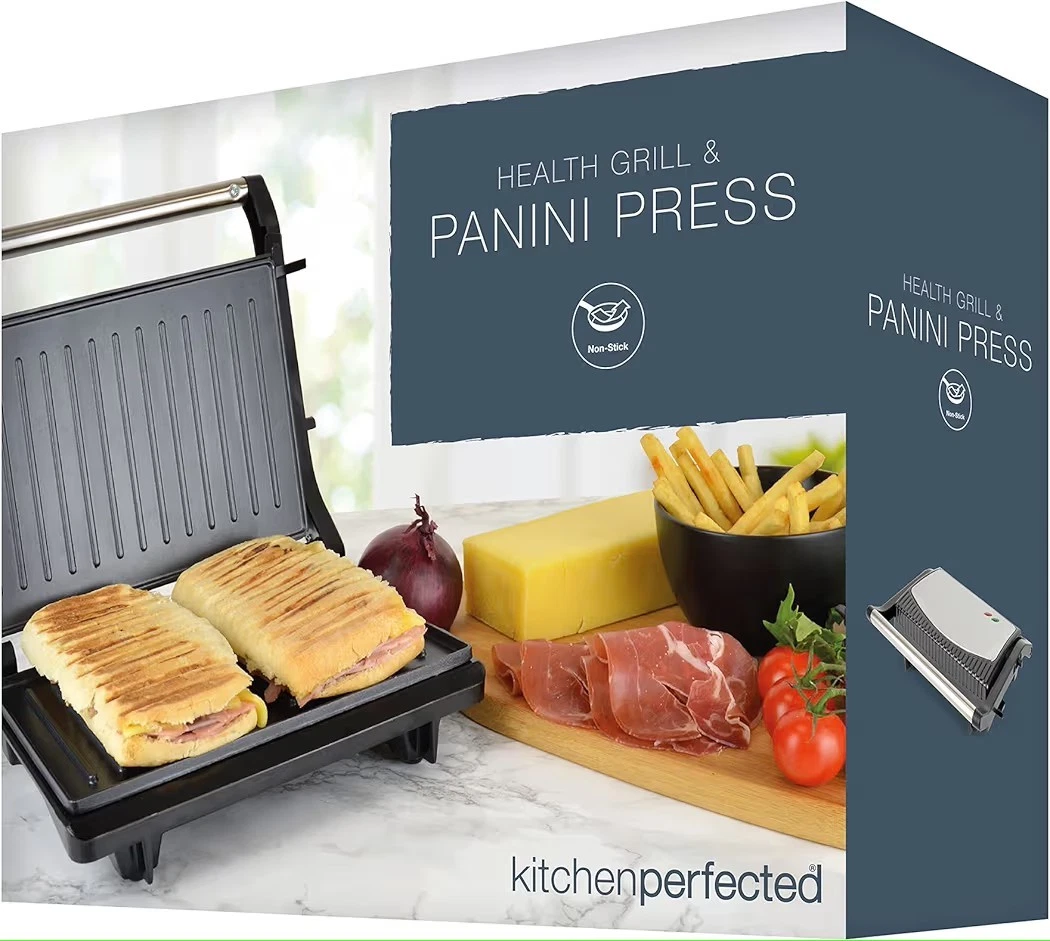 Kitchen Perfected Health Grill and Panini Press- Black Steel - E2701BK.
Opens in a new window or tab