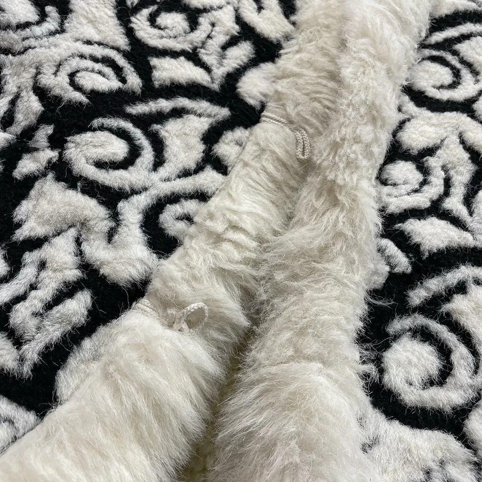 Chaleco Penny Lane Vintage Años 60 Borde de Piel de Oveja Cachemira Blanco y Negro Mod Imitación XL Foto 4 de 4