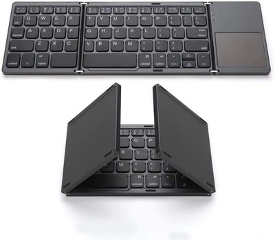 Zedo Faltbare Bluetooth Tastatur, Taschenformat Tragbar Mini BT Kabellos Schwarz 