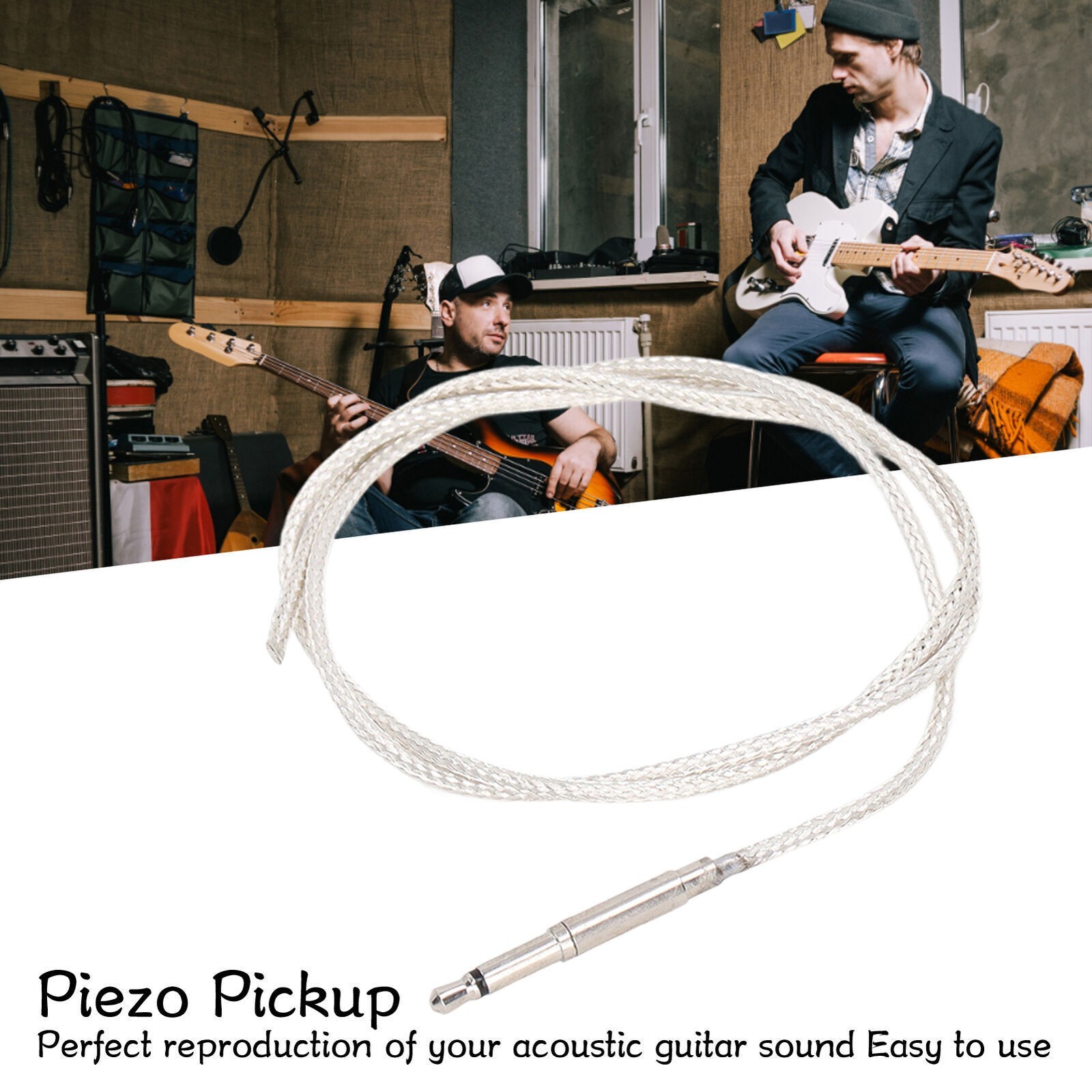 Ukulele Pickup Stick Soft Strip Under Saddle Piezo Bridge 2.5 Audio Plug Parts