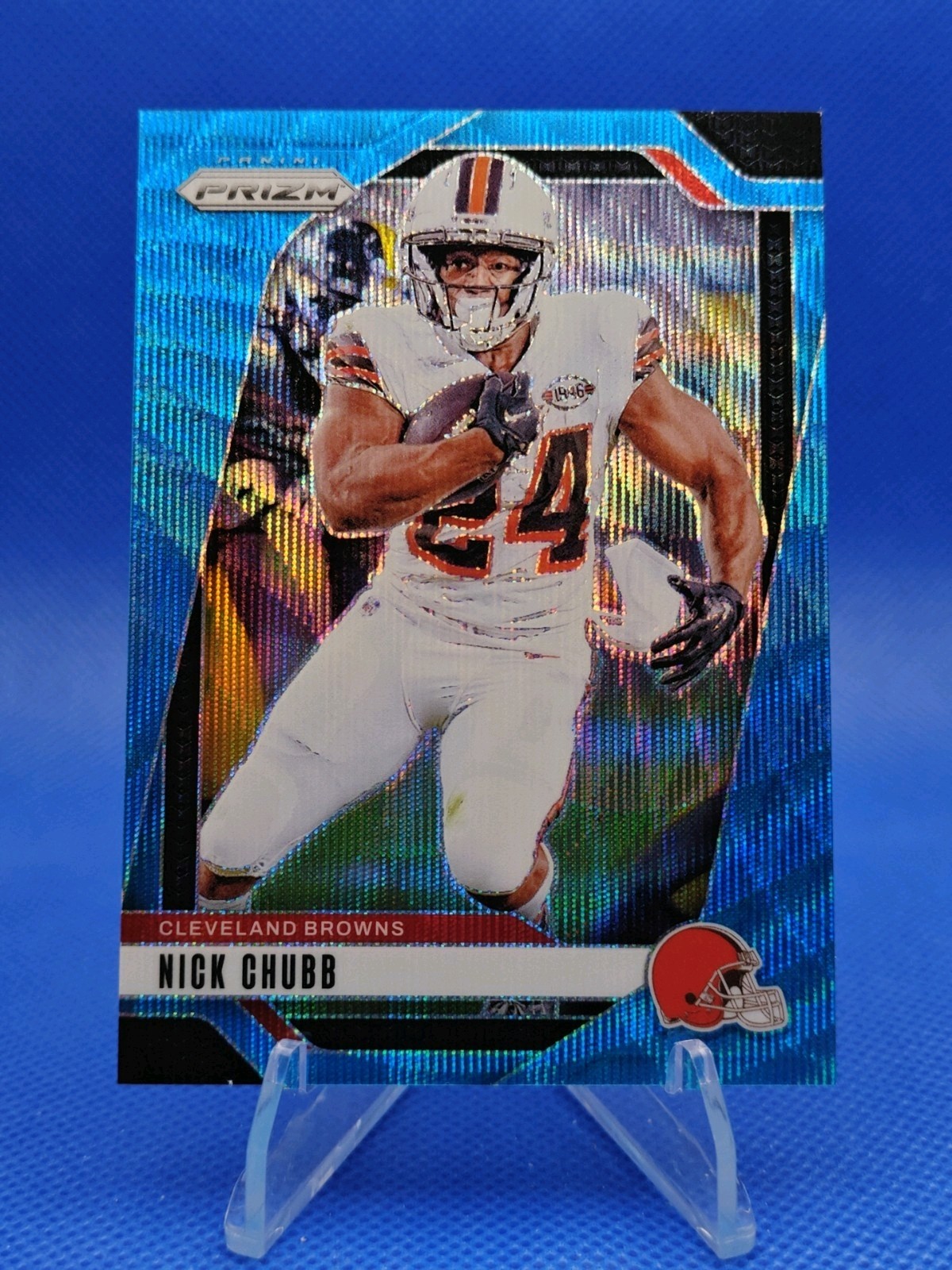 🔵 2024 Panini Prizm NICK CHUBB Blue Wave Refractor /230 #65