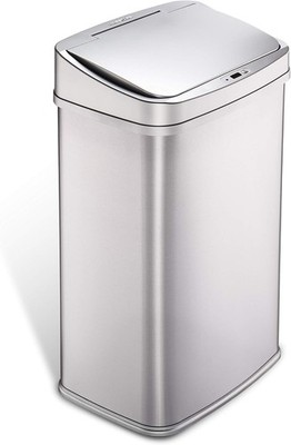Ninestars Automatic Touchless Motion Sensor Rectangular Trash Can 13.2 Gallons