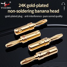 0.16 in Gold-Plated Banana Plugs 8pcs Copper Speaker Cable Adapters