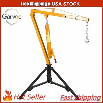 Hitch Mounted Hydraulic Truck Crane 1000lb 360° Swivel for Pickup