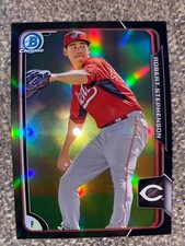 2015 Bowman Chrome Prospects Black Asia Refractors Card #BCP44 Robert Stephenson