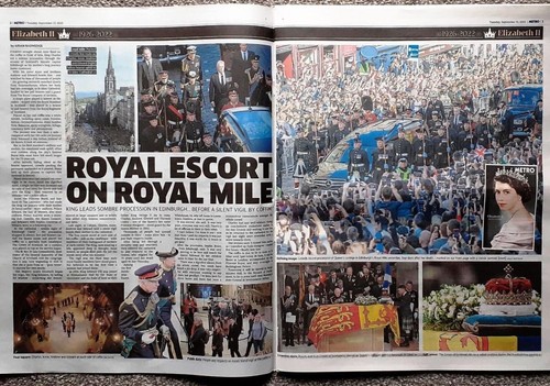 2 x METRO UK ZEITUNG QUEEN ELIZABETH DEATH 2022 - 9. und 13. SEPTEMBER 2022 - Bild 8 von 9
