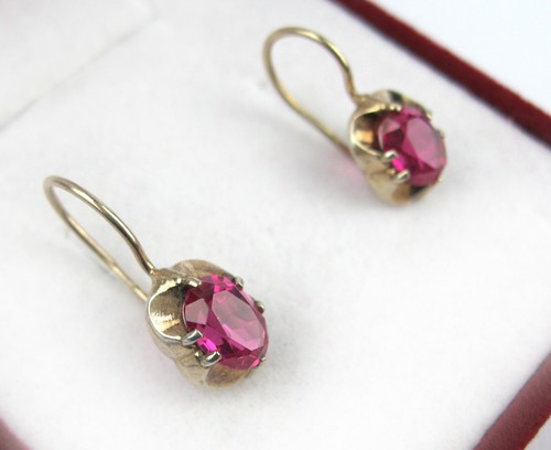 Vintage EARRINGS SILVER 875 Soviet Union Russia USSR ORIGINAL - Picture 10 of 12