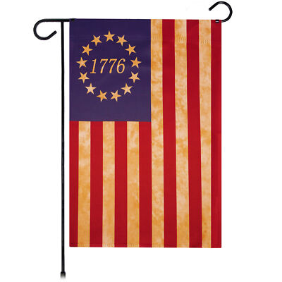 Betsy Ross 1776 Tea Stained Garden Flag Printed 12x18IN Double Sided Blockout