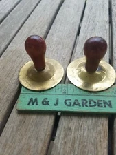 Pair of Vintage Brass Metal and Wood Flamenco Castanets Clappers 