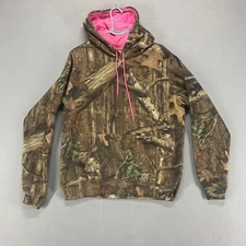 Yukon Gear Hoodie Womens Large Green Camouflage Hunting Drawstring Hooded Camo