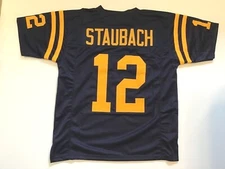UNSIGNED CUSTOM Sewn Stitched Navy Roger Staubach Blue Jersey - M, L, XL, 2XL