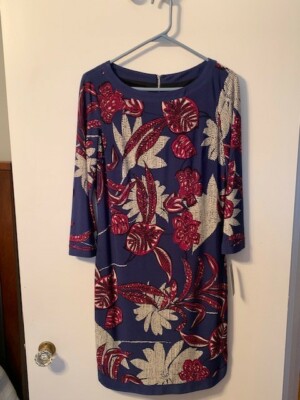 Donna Morgan Dress Womens Elbow-Length Sleeve Multicolor Size 6
