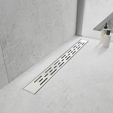 Linear Shower Drain, Shower Drain 32 inch w/ Bar Pattern Grate, Stainless Steel