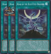 Yugioh! 3x Roar of the Blue-Eyed Dragons SDWD-EN019 Super Rare 1st Ed NM