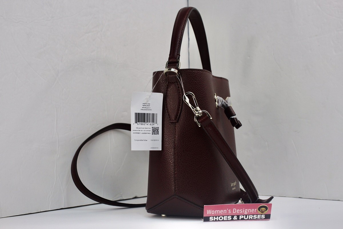 kate spade small eva leather bucket crossbody bag cherrywood  display picture 1