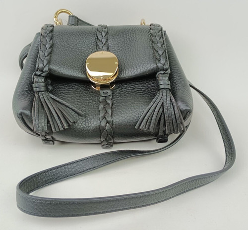 Chloe Chloé Black Penelope Small Leather Braid-Detail Satchel Crossbody Bag