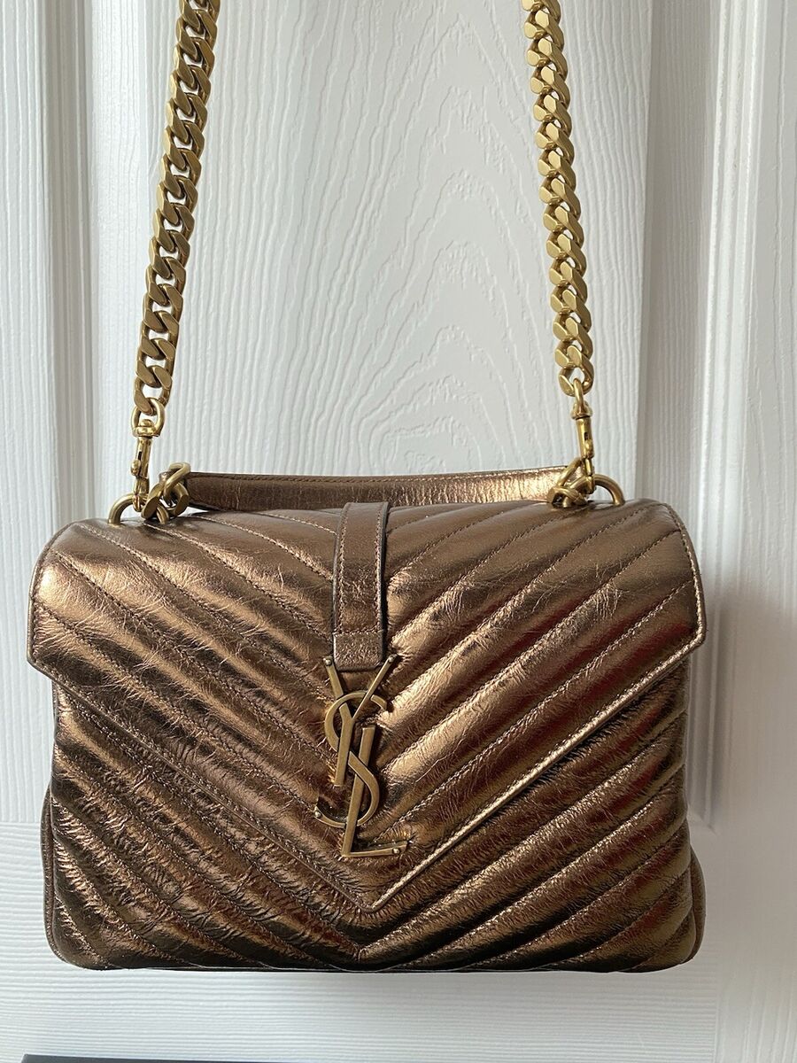 SAINT LAURENT YSL Metallic Cracked Monogram college Medium SAINT LAURENT YSL Metallic Cracked Monogram college Medium