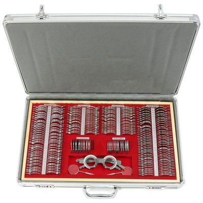 68/266 pcs Optical Trial Lens Set Optometry Kit Metal Rim Alu Box Trial Frame 
